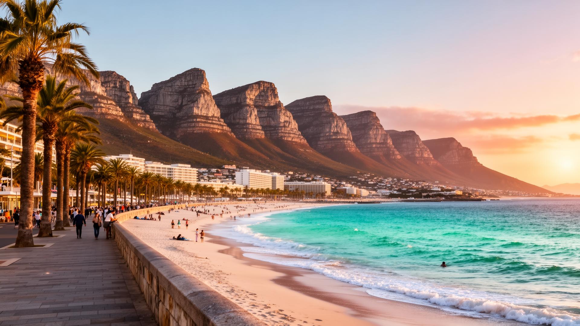 Camps Bay beach with Twelve Apostles